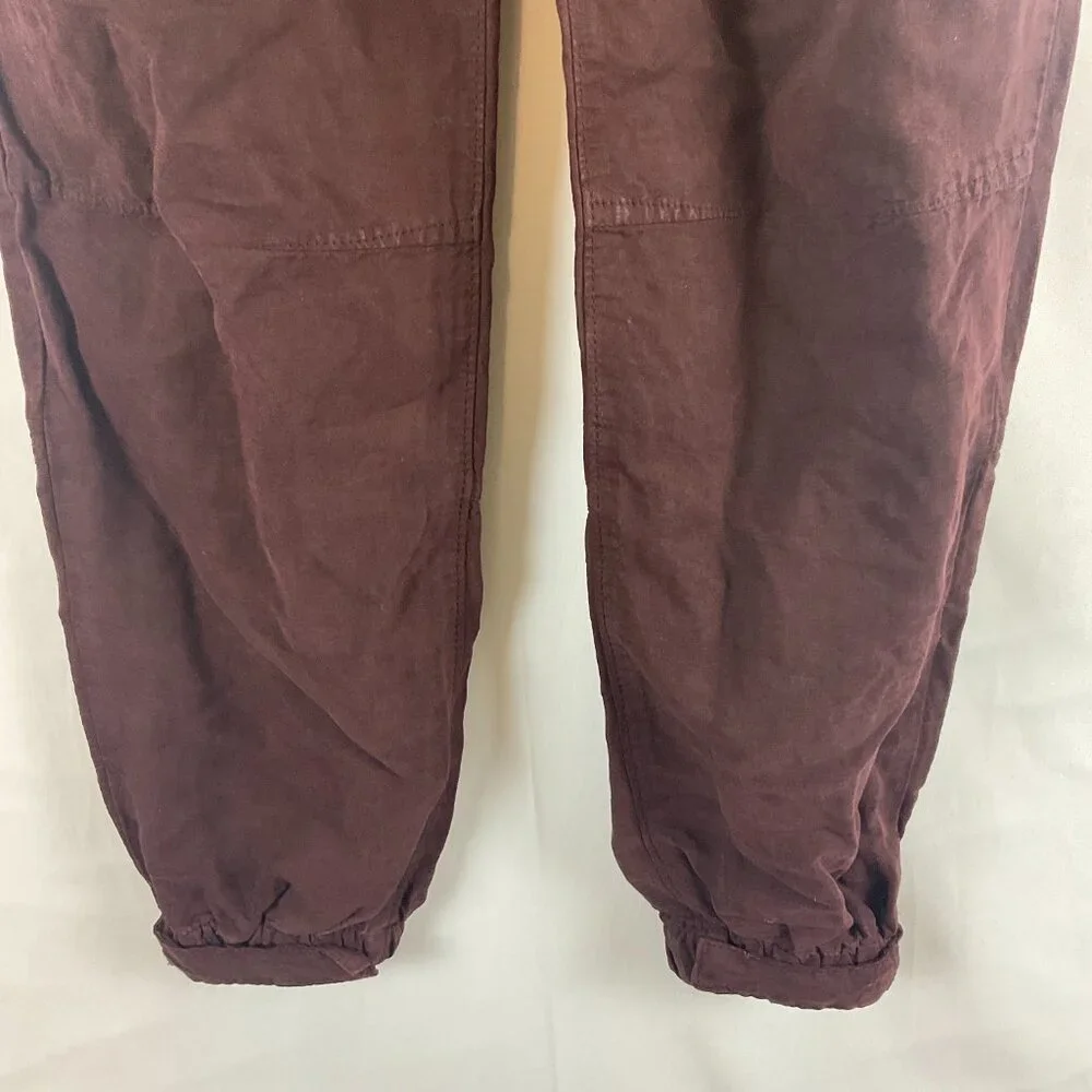 AllSaints Val Trouser Jogger Cargo Pants US 0 Reddish-Brown Snap Pockets